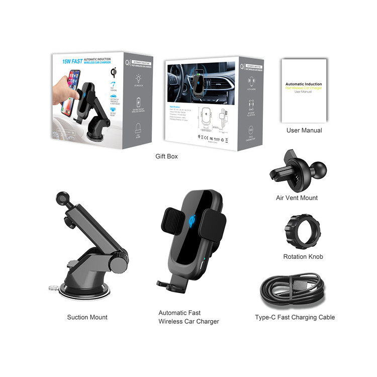 WT C15F Wireless Car Charger details 10 1