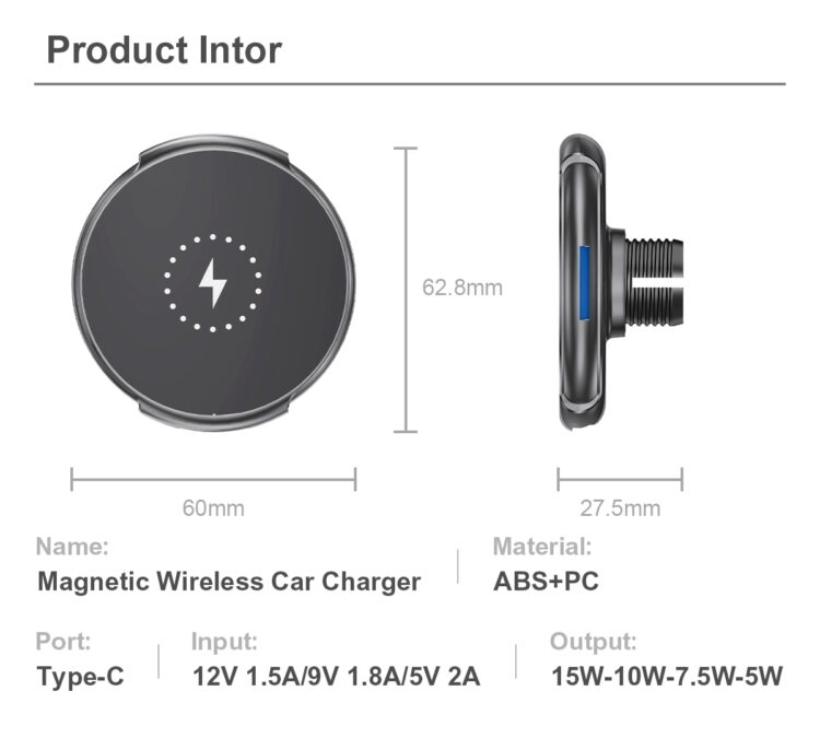 Magnetic wireless charger with MagSafe compatibility