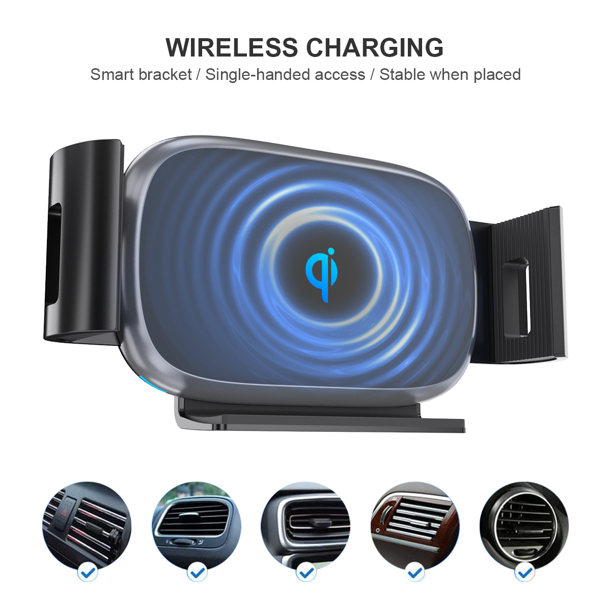 WT C28F Wireless Car Charger Mount 7