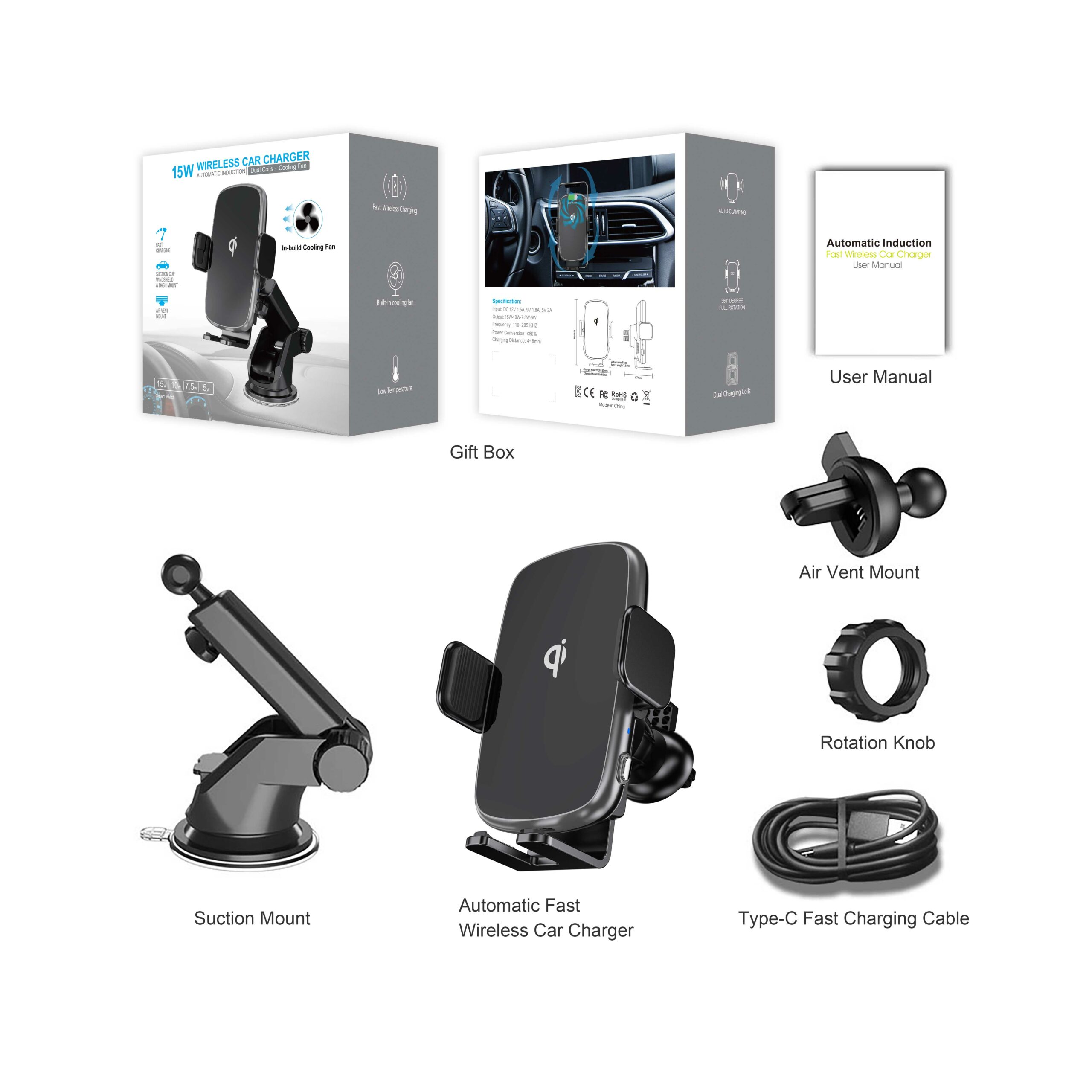 WT C29F Samsung wireless car charger details 1 scaled