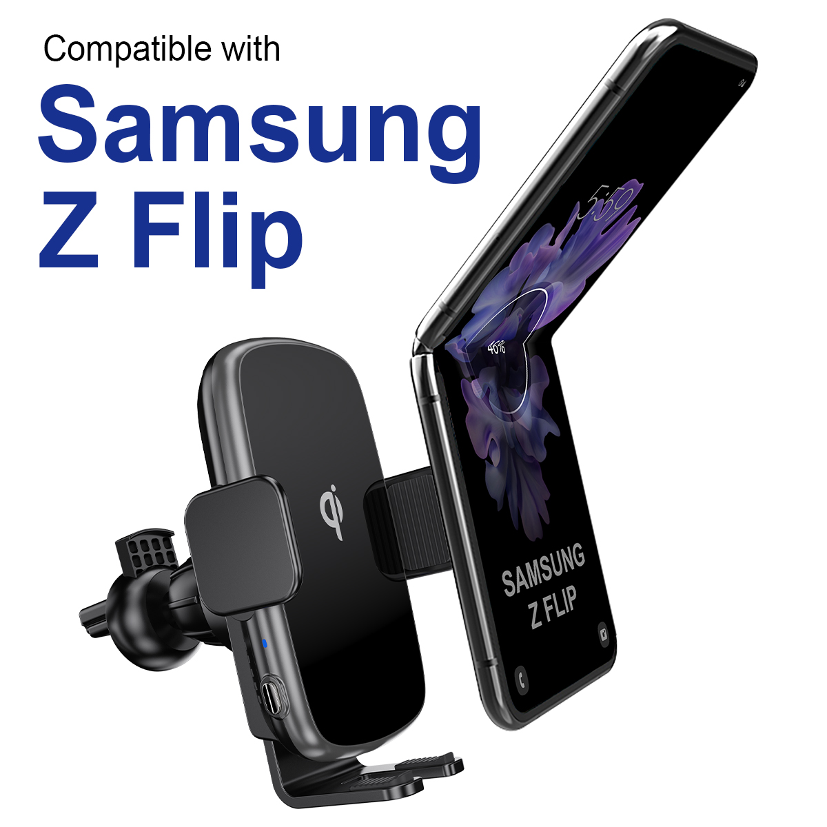 Wireless Car Charger For Samsung Z Flip 3 Fold 3 15W Fast