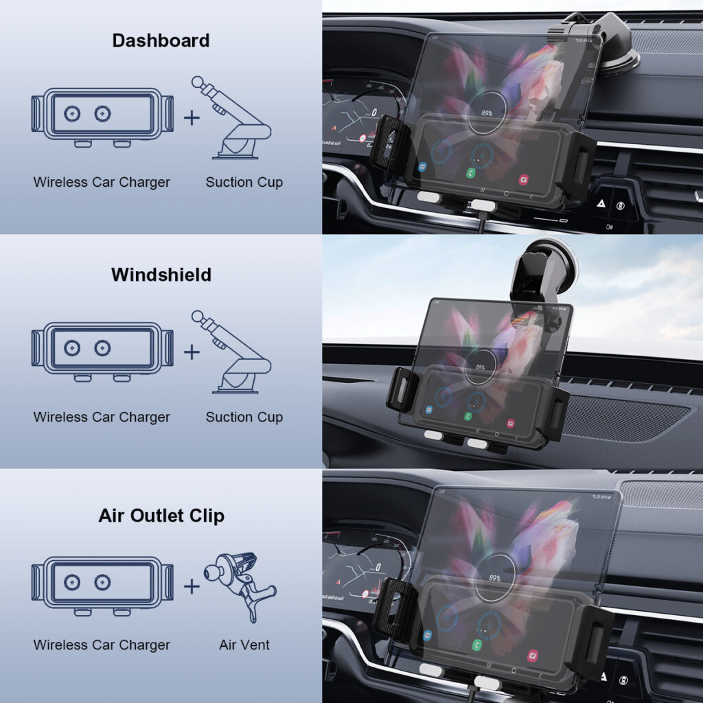 How to install wireless car charger Mount