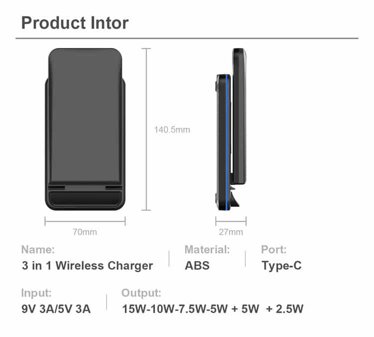 Q6 wireless charger size