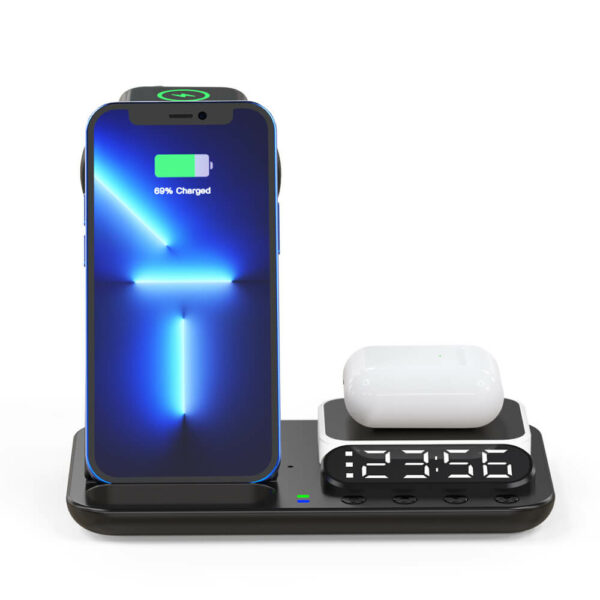 Q10 alarm clock with wireless charging station