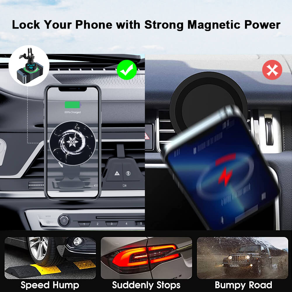 wireless charging with a magnetic car mount