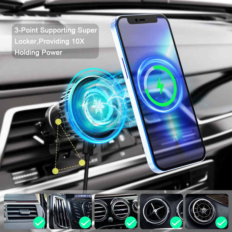 Magnetic Cooling Wireless Charging Car Mount - inputcn.com