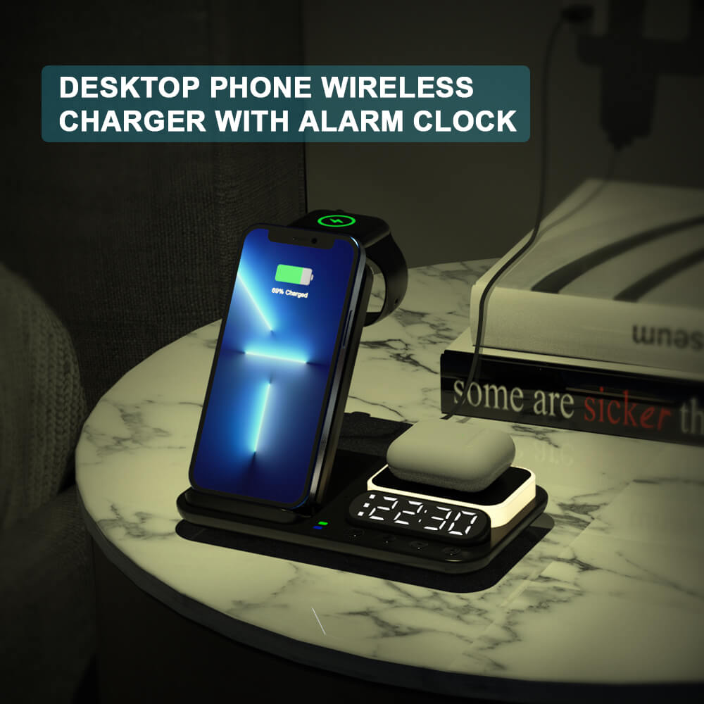 Q10 wireless charger alarm clock