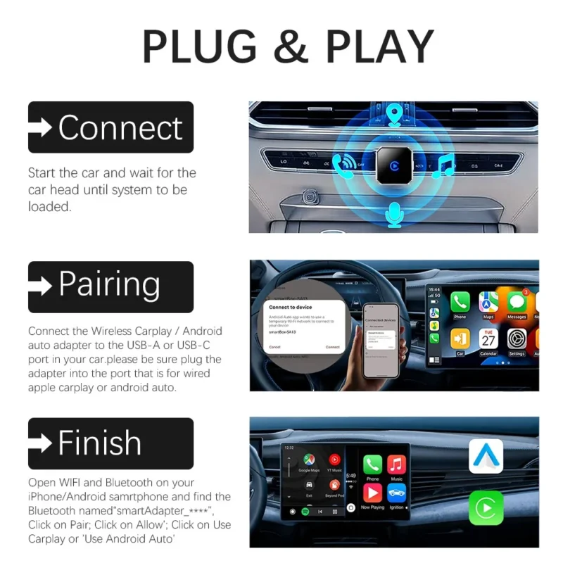 CA-55 (5) CA-55 wireless CarPlay and Android Auto adapter